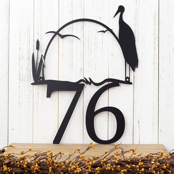 Custom House Address Sign With Swan For Rock Or Wall Special Address Metal Sign Swan Address Metal Sign Cut Metal Sign