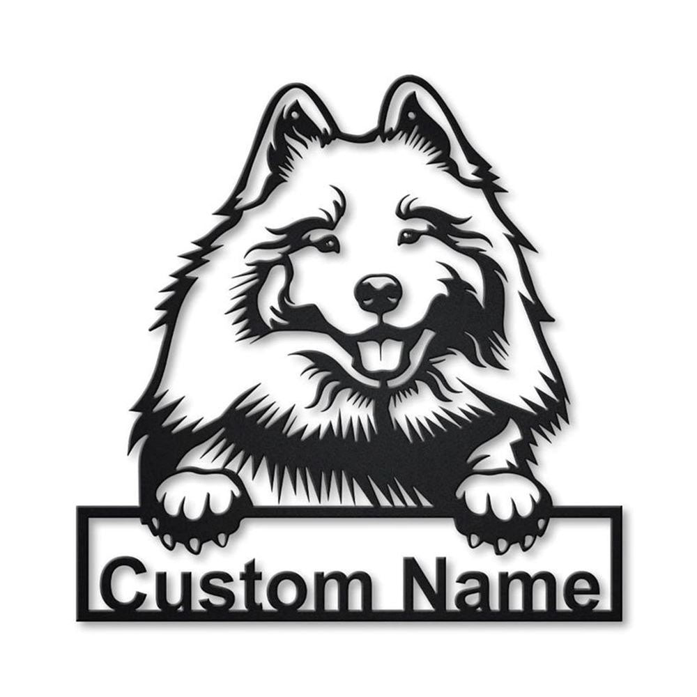 Custom Keeshond Dog Metal Sign, Led Lights, Dog Lover Gift, Dog Wall Sign, Home Decor Sign