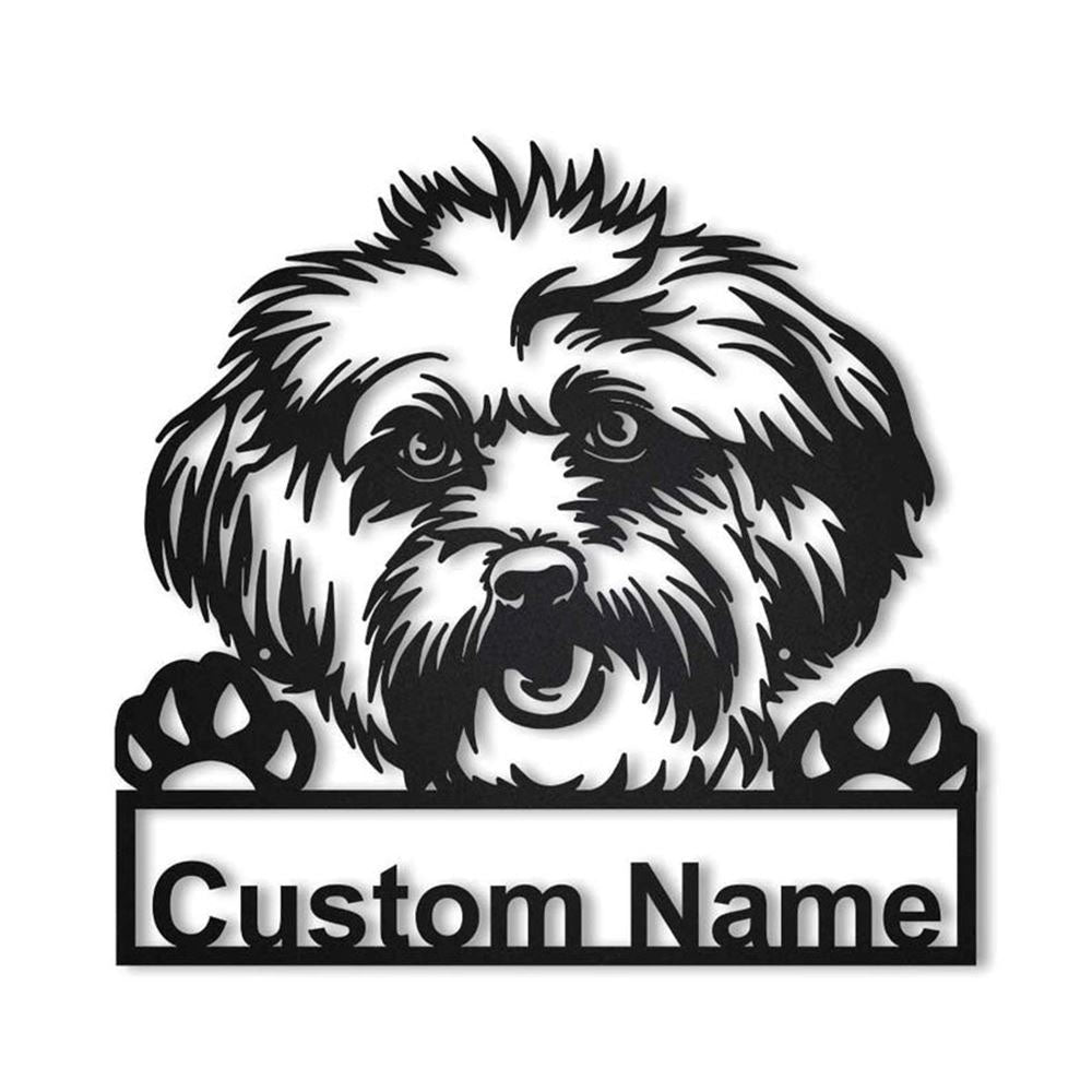 Custom Lhasa Apso Dog Metal Sign, Led Lights Lhasa Apso Sign, Dog Lover Gift, Dog Wall Sign, Home Decor Sign
