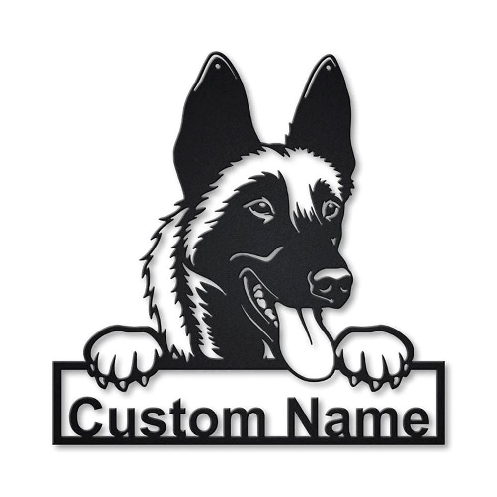 Custom Malinois Dog Metal Sign, Led Lights Malinois Metal Sign, Dog Lover Gift, Dog Wall Sign, Home Decor Sign
