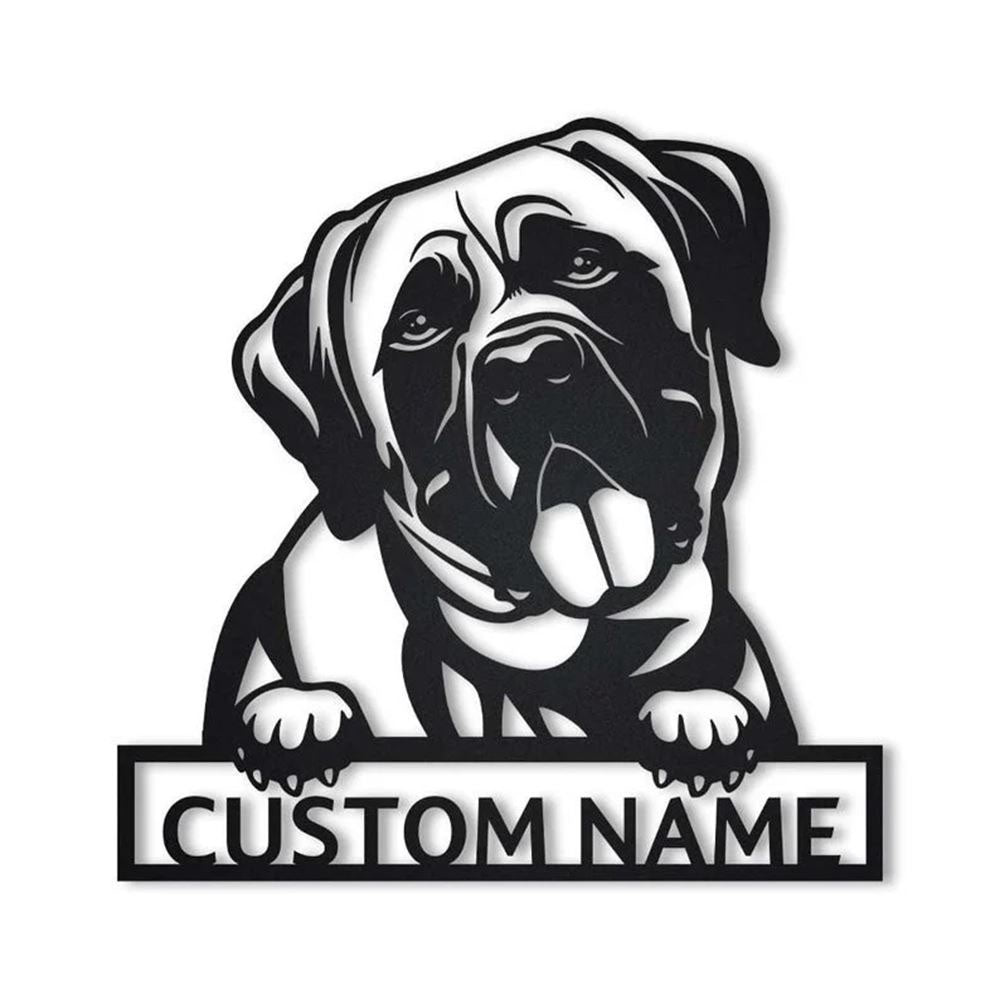 Custom Mastiff Dog Metal Sign, Led Lights Mastiff Dog Sign, Dog Lover Gift, Dog Wall Sign, Home Decor Sign