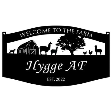 Custom Metal Farm Sign, Alpaca Signized With Your Name Metal Wall Art, Gift Ideas For Farm Woman, Outdoor Metal Sign Frames