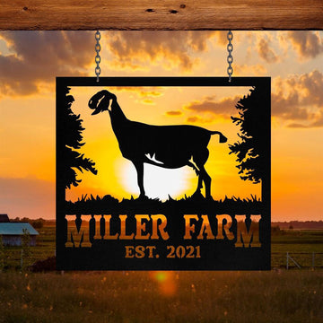 Custom Metal Farm Sign, Anglo Nubian Goat Outdoor Farmhouse, Gift Ideas For Farm Woman, Large Metal Outdoor Signs, Outdoor Metal Sign Frames