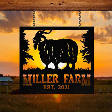 Custom Metal Farm Sign, Angora Goat Outdoor Farmhouse, Gift Ideas For Farm Woman, Large Metal Outdoor Signs, Outdoor Metal Sign Frames