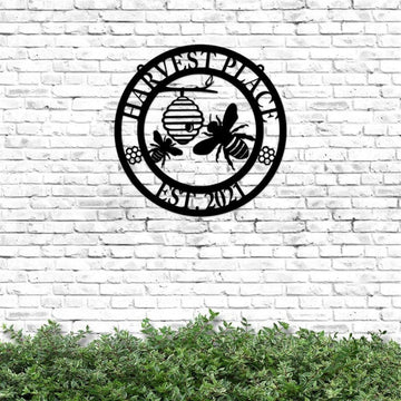 Custom Metal Farm Sign, Bee Farm Cut Metal Sign, Gift Ideas For Farm Woman, Large Metal Outdoor Signs, Outdoor Metal Sign Frames