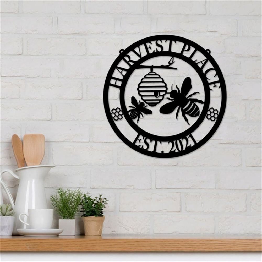 Custom Metal Farm Sign, Bee Farm Cut Metal Sign, Gift Ideas For Farm Woman, Large Metal Outdoor Signs, Outdoor Metal Sign Frames