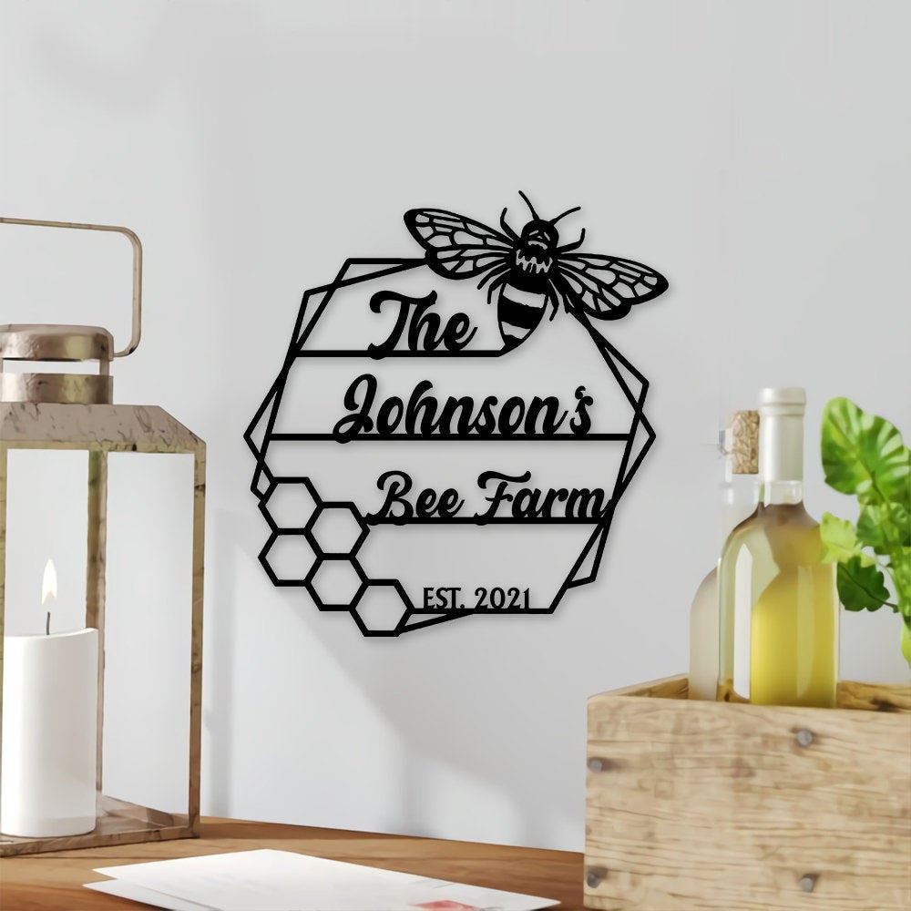Custom Metal Farm Sign, Bee Farm Metal Sign, Gift Ideas For Farm Woman, Large Metal Outdoor Signs, Outdoor Metal Sign Frames