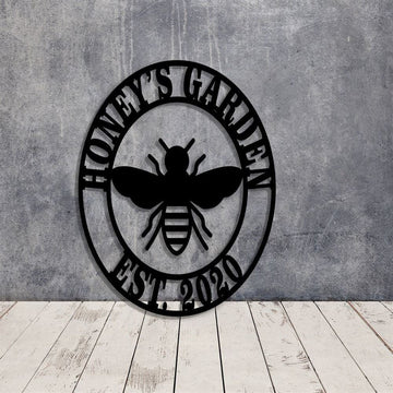 Custom Metal Farm Sign, Bee Welcome Metal Sign, Gift Ideas For Farm Woman, Large Metal Outdoor Signs, Outdoor Metal Sign Frames