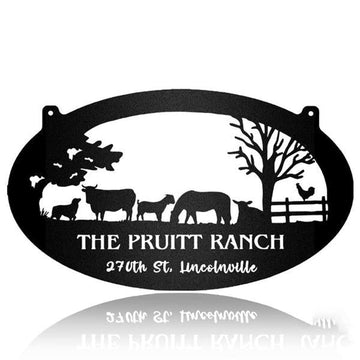 Custom Metal Farm Sign, Cattle Horse Goat Sheep Dog Chicken Fence Farm Sign Afcultures Metal, Gift Ideas For Farm Woman, Outdoor Metal Sign Frames