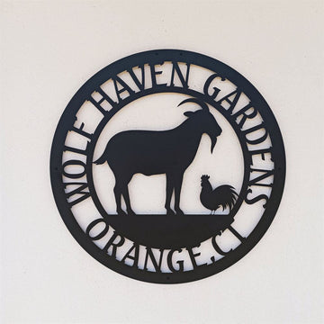 Custom Metal Farm Sign, Chicken And Goat Farm Metal Signs, Gift Ideas For Farm Woman, Large Metal Outdoor Signs, Outdoor Metal Sign Frames