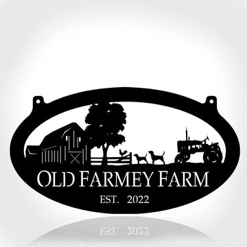 Custom Metal Farm Sign, Chicken Dogs Tractor Sign With Your Name Metal Wall Art, Gift Ideas For Farm Woman, Outdoor Metal Sign Frames