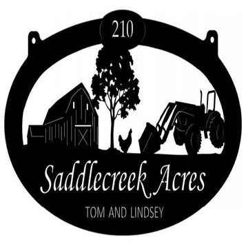 Custom Metal Farm Sign, Chicken Loader Tractor Signized With Your Name Metal Wall Art, Gift Ideas For Farm Woman, Outdoor Metal Sign Frames