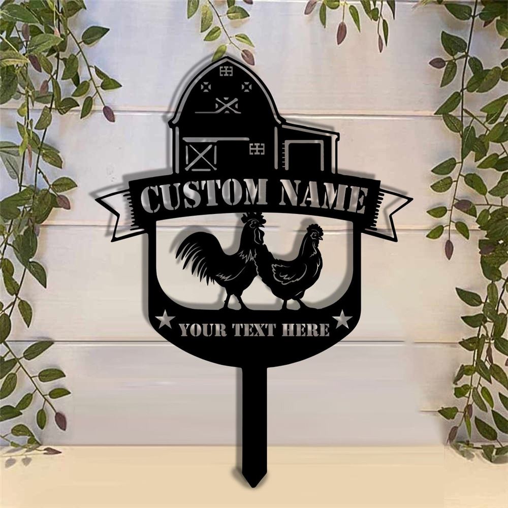 Custom Metal Farm Sign, Chicken Yard Metal Sign, Gift Ideas For Farm Woman, Large Metal Outdoor Signs, Outdoor Metal Sign Frames