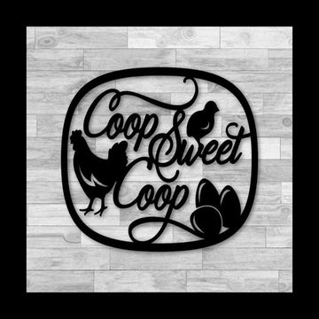 Custom Metal Farm Sign, Coop Sweet Coop Metal Sign, Gift Ideas For Farm Woman, Large Metal Outdoor Signs, Outdoor Metal Sign Frames