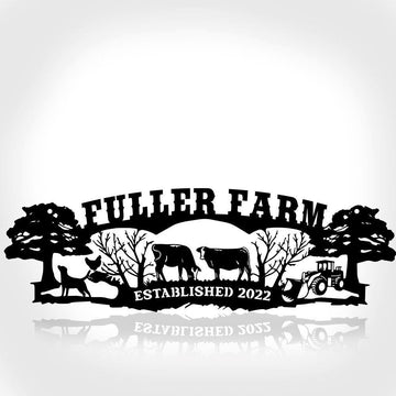 Custom Metal Farm Sign, Cow Dog Chicken Tractor Outdoor Farmhouse Front Gate Wall Decor Art, Gift Ideas For Farm Woman, Outdoor Metal Sign Frames
