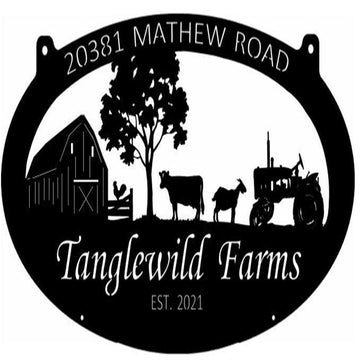 Custom Metal Farm Sign, Cow Goat Tractor Sign Metal Wall Art Metal, Gift Ideas For Farm Woman, Large Metal Outdoor Signs, Outdoor Metal Sign Frames