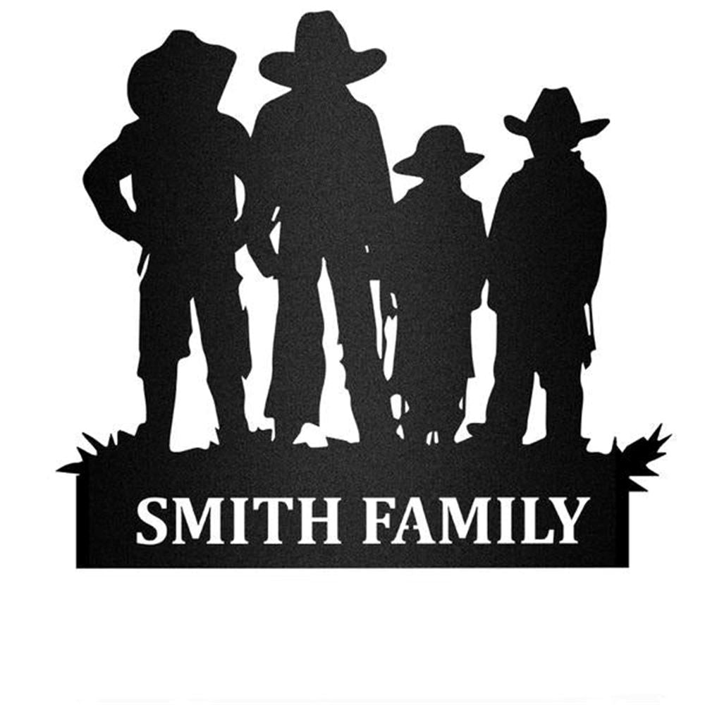 Custom Metal Farm Sign, Cowboy Or Horse Farm Family Metal Wall Art, Gift Ideas For Farm Woman, Outdoor Metal Sign Frames