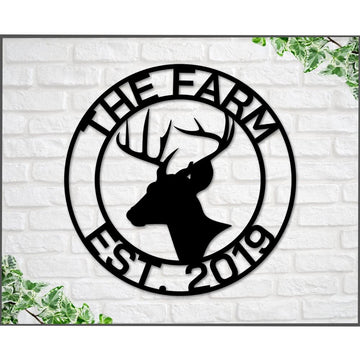Custom Metal Farm Sign, Deer Head Sign Meta, Gift Ideas For Farm Woman, Large Metal Outdoor Signs, Outdoor Metal Sign Frames