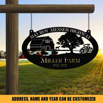 Custom Metal Farm Sign, Dog Pig Tractor Outdoor Farmhouse, Gift Ideas For Farm Woman, Large Metal Outdoor Signs, Outdoor Metal Sign Frames