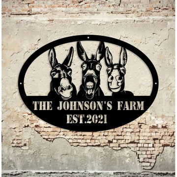 Custom Metal Farm Sign, Donkey Farm Metal Sign Metal, Gift Ideas For Farm Woman, Large Metal Outdoor Signs, Outdoor Metal Sign Frames