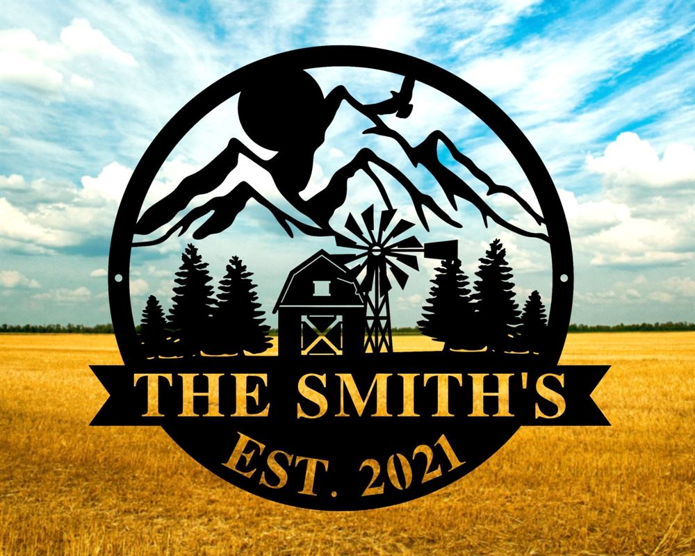 Custom Metal Farm Sign, Family Name Metal Farm Barn Sign, Gift Ideas For Farm Woman, Large Metal Outdoor Signs, Outdoor Metal Sign Frames