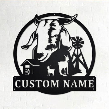 Custom Metal Farm Sign, Farm Goat Metal Wall Art, Gift Ideas For Farm Woman, Large Metal Outdoor Signs, Outdoor Metal Sign Frames