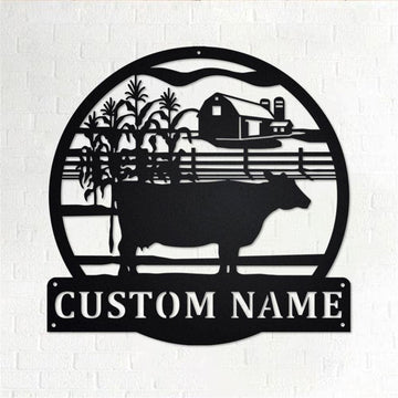 Custom Metal Farm Sign, Farm Meat Cow Metal Wall Art, Gift Ideas For Farm Woman, Large Metal Outdoor Signs, Outdoor Metal Sign Frames