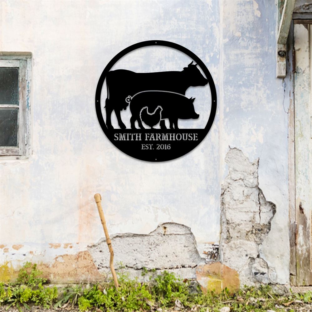 Custom Metal Farm Sign, Farm Metal Wall Art, Gift Ideas For Farm Woman, Large Metal Outdoor Signs, Outdoor Metal Sign Frames