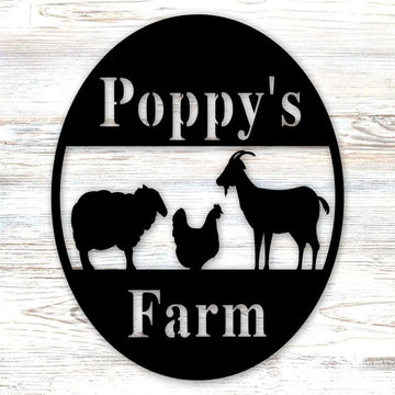 Custom Metal Farm Sign, Farm Metal Zoo Sign, Gift Ideas For Farm Woman, Large Metal Outdoor Signs, Outdoor Metal Sign Frames