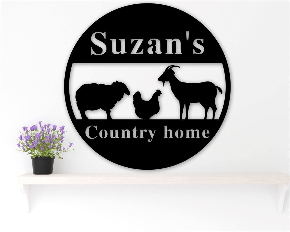 Custom Metal Farm Sign, Farm Metal Zoo Sign, Gift Ideas For Farm Woman, Large Metal Outdoor Signs, Outdoor Metal Sign Frames