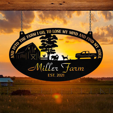 Custom Metal Farm Sign, Goat Dog Rooster Outdoor Farmhouse, Gift Ideas For Farm Woman, Large Metal Outdoor Signs, Outdoor Metal Sign Frames