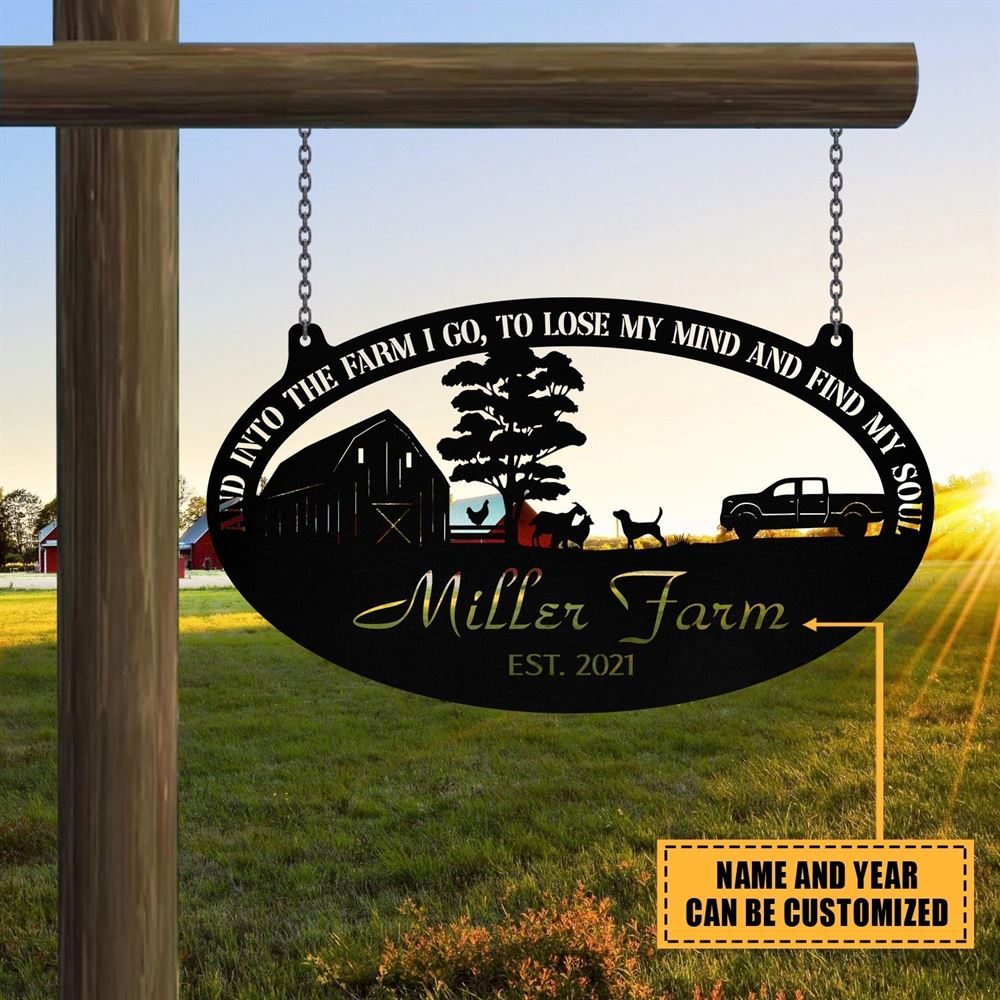 Custom Metal Farm Sign, Goat Dog Rooster Outdoor Farmhouse, Gift Ideas For Farm Woman, Large Metal Outdoor Signs, Outdoor Metal Sign Frames