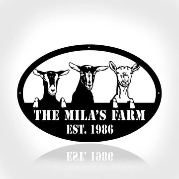 Custom Metal Farm Sign, Goat Farm Metal Sign, Gift Ideas For Farm Woman, Large Metal Outdoor Signs, Outdoor Metal Sign Frames