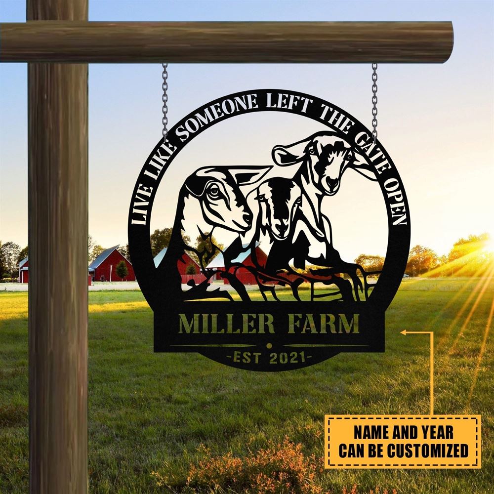 Custom Metal Farm Sign, Goat Outdoor Farmhouse Entry Road Front Gate Wall Decor Gift, Gift Ideas For Farm Woman, Outdoor Metal Sign Frames