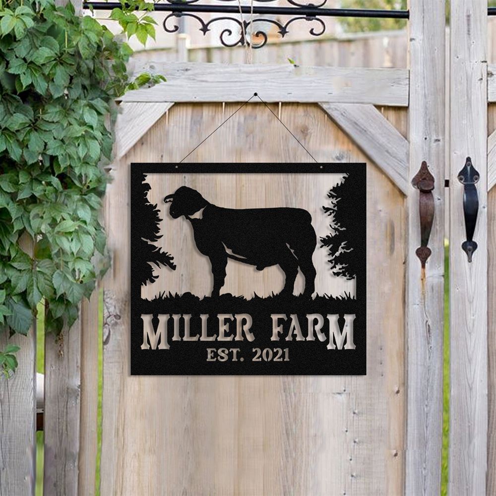 Custom Metal Farm Sign, Goat Outdoor Farmhouse Front Gate Ranch Stable Wall Decor Art, Gift Ideas For Farm Woman, Outdoor Metal Sign Frames