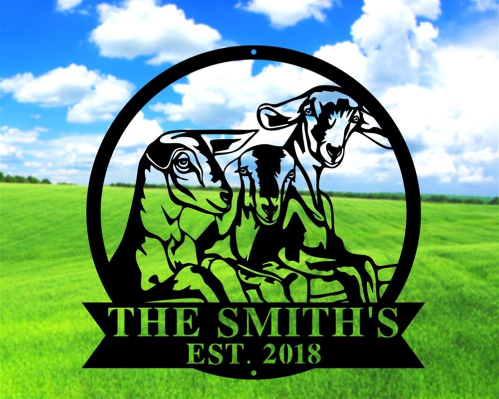 Custom Metal Farm Sign, Goats On Fence Sign Metal, Gift Ideas For Farm Woman, Large Metal Outdoor Signs, Outdoor Metal Sign Frames