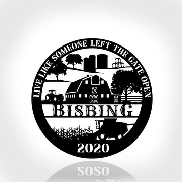 Custom Metal Farm Sign, Grain Bin Tractor Outdoor Farmhouse Entry Road Front Gate Wall Decor, Gift Ideas For Farm Woman, Outdoor Metal Sign Frames