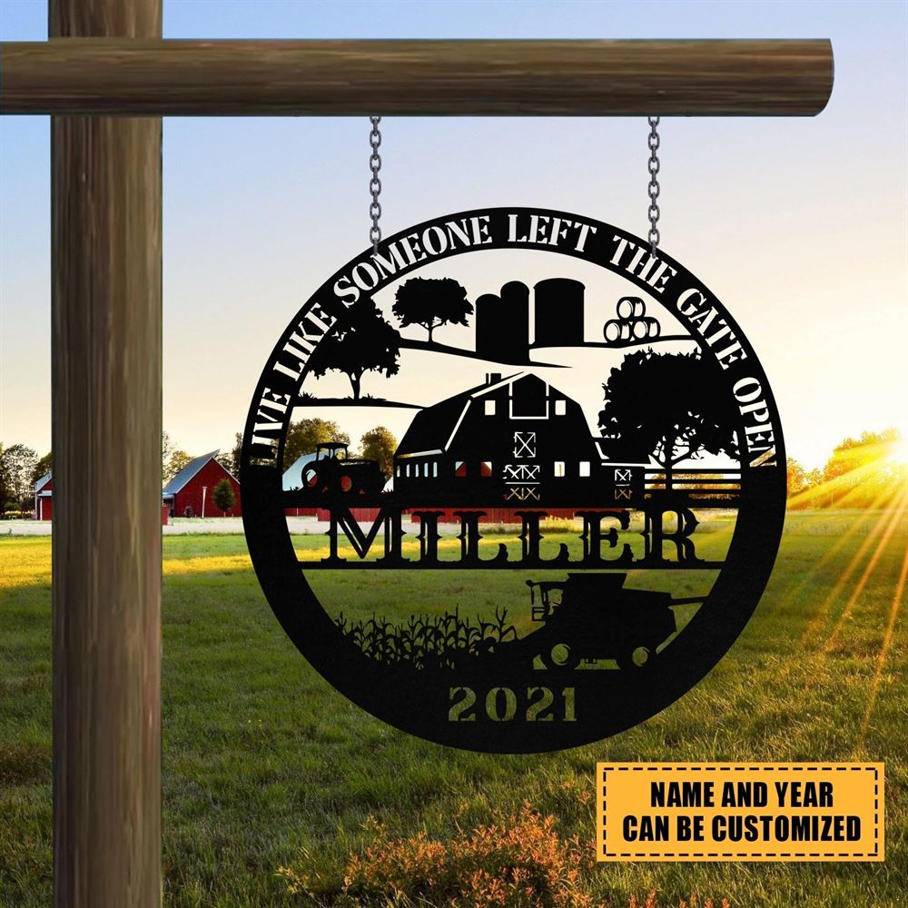 Custom Metal Farm Sign, Grain Bin Tractor Outdoor Farmhouse Entry Road Front Gate Wall Decor, Gift Ideas For Farm Woman, Outdoor Metal Sign Frames