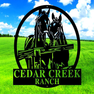 Custom Metal Farm Sign, Horse Sign Metal Ranch Sign, Gift Ideas For Farm Woman, Large Metal Outdoor Signs, Outdoor Metal Sign Frames