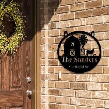 Custom Metal Farm Sign, House Address Plaque Farm Gate Metal Sign, Gift Ideas For Farm Woman, Outdoor Metal Sign Frames