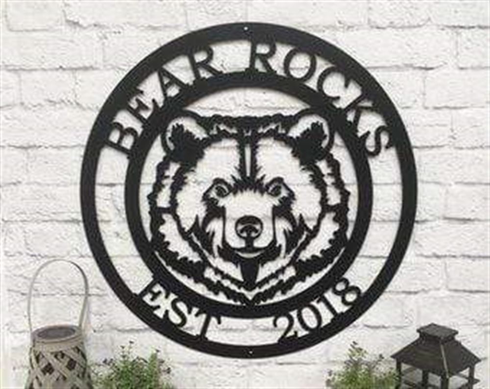 Custom Metal Farm Sign, Metal Bear Ranch Farm Sign, Gift Ideas For Farm Woman, Large Metal Outdoor Signs, Outdoor Metal Sign Frames