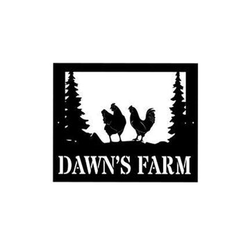 Custom Metal Farm Sign, Metal Chicken Farm Signs, Gift Ideas For Farm Woman, Large Metal Outdoor Signs, Outdoor Metal Sign Frames