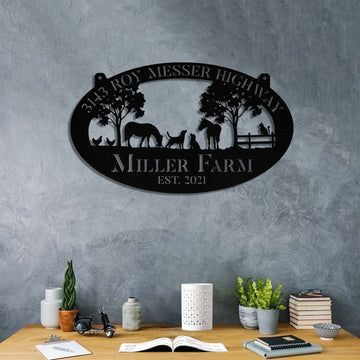 Custom Metal Farm Sign, Metal Horse Dog Cat Chicken Sign, Gift Ideas For Farm Woman, Large Metal Outdoor Signs, Outdoor Metal Sign Frames