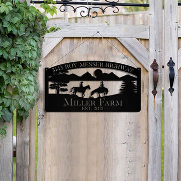 Custom Metal Farm Sign, Metal Horse Rider Sign, Gift Ideas For Farm Woman, Large Metal Outdoor Signs, Outdoor Metal Sign Frames