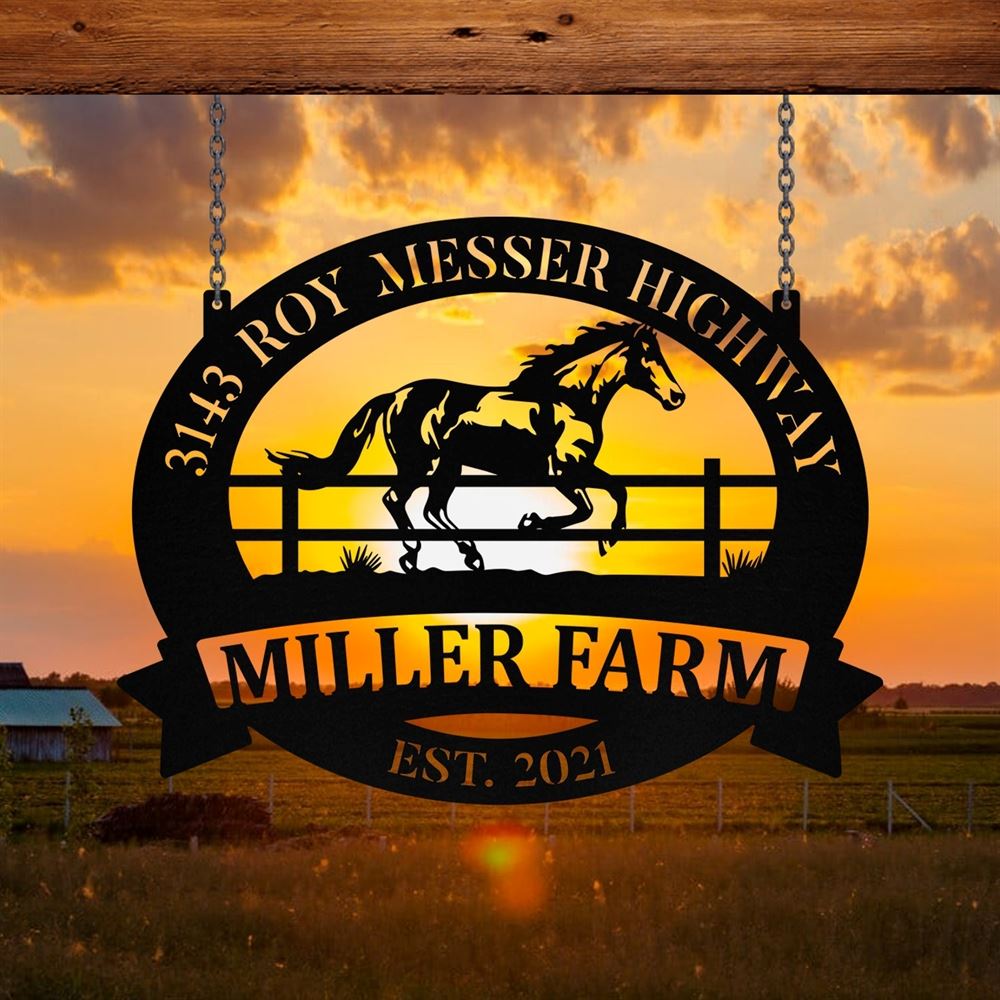 Custom Metal Farm Sign, Metal Horse Sign, Gift Ideas For Farm Woman, Large Metal Outdoor Signs, Outdoor Metal Sign Frames
