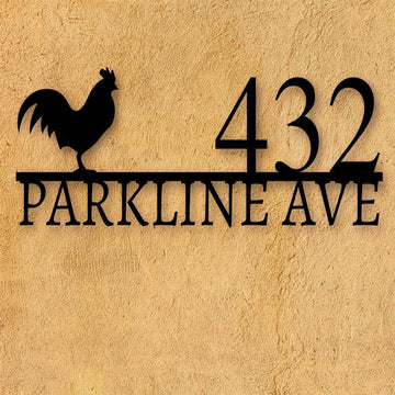 Custom Metal Farm Sign, Metal House Numbers Address Plaque Rooster Sign, Gift Ideas For Farm Woman, Outdoor Metal Sign Frames