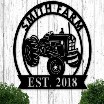Custom Metal Farm Sign, Metal Tractor Sign, Gift Ideas For Farm Woman, Large Metal Outdoor Signs, Outdoor Metal Sign Frames