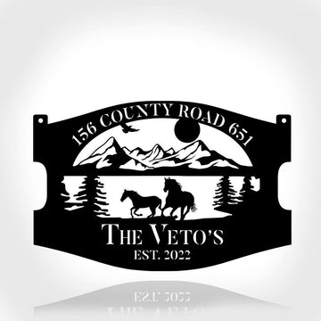 Custom Metal Farm Sign, Metal Wild Horse Sign, Gift Ideas For Farm Woman, Large Metal Outdoor Signs, Outdoor Metal Sign Frames