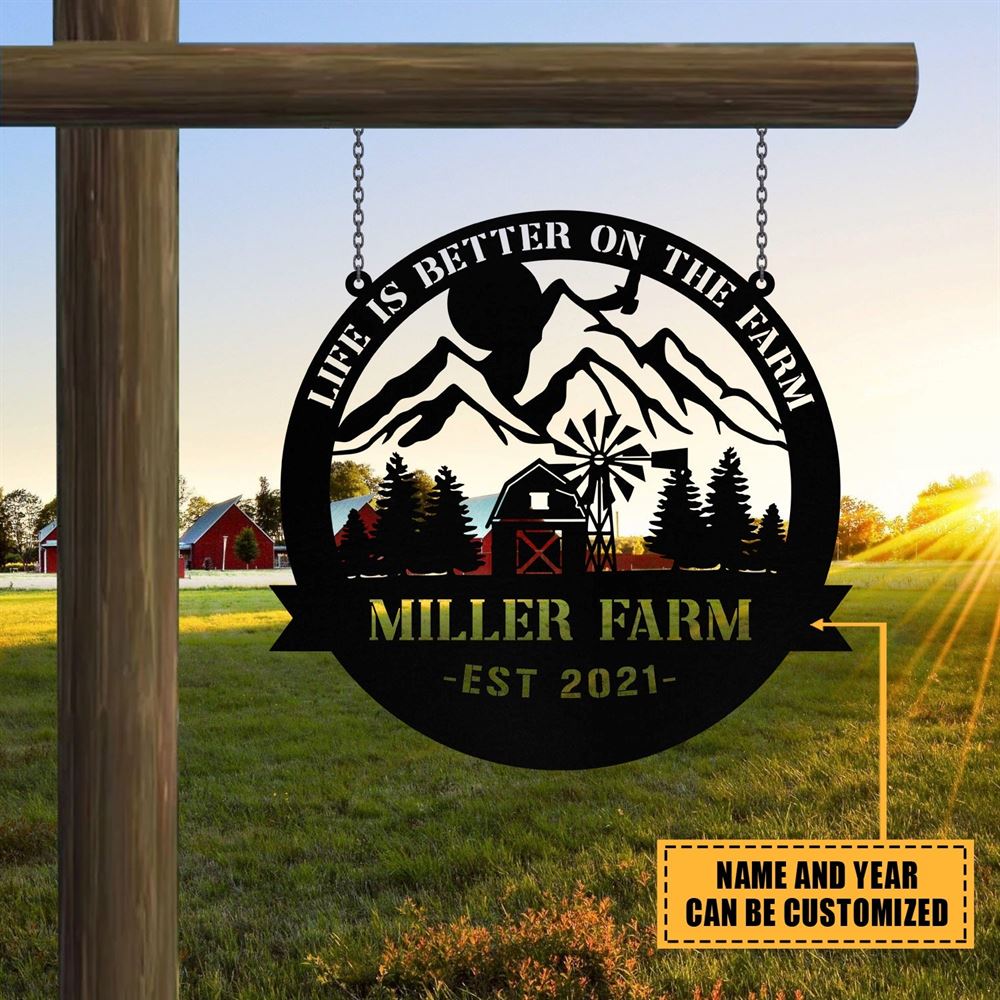 Custom Metal Farm Sign, Outdoor Farmhouse, Gift Ideas For Farm Woman, Large Metal Outdoor Signs, Outdoor Metal Sign Frames