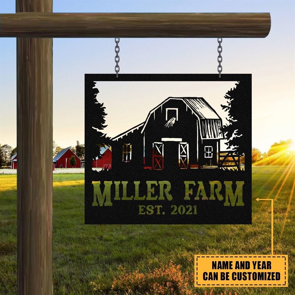 Custom Metal Farm Sign, Outdoor Farmhouse Ranch Stable Front Gate Wall Decor Art, Gift Ideas For Farm Woman, Outdoor Metal Sign Frames